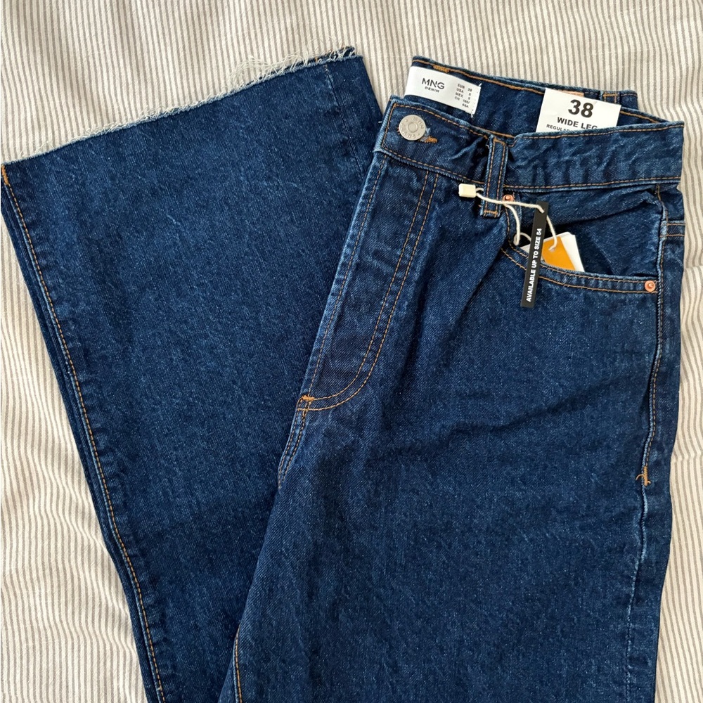 Mango high-rise wide leg jeans size 6